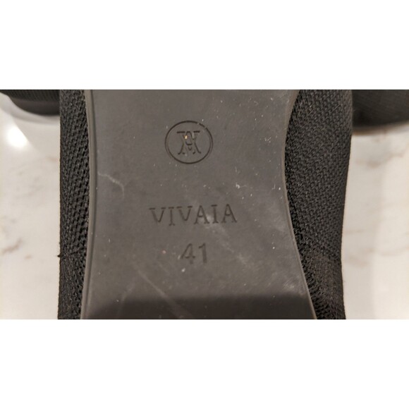 VIVAIA Pointed-Toe V-Cut Flats in Deep Black Size 41 or 9.5-10 - Picture 10 of 14